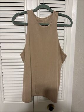 a new day Sleeveless Ribbed High Neck Tank - Taupe